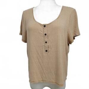 American Eagle Casual Button-Front Short Sleeve Top SZ XL